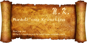 Munkácsy Krisztina névjegykártya
